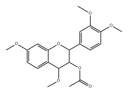 rel-(+)-Acetic acid (2R*)-2α*-(3,4-dimethoxyphenyl)-4α*,7-dimethoxychroman-3β*-yl ester