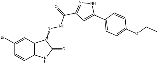 (E)-N-(5-bromo-2-oxoindolin-3-ylidene)-3-(4-ethoxyphenyl)-1H-pyrazole-5-carbohydrazide