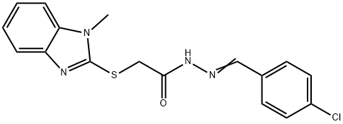 (E)-N-(4-chlorobenzylidene)-2-((1-methyl-1H-benzo[d]imidazol-2-yl)thio)acetohydrazide