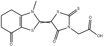 4-oxo-5-(4,5,6,7-tetrahydro-3-methyl-7-oxobenzothiazol-2(3H)-ylidene)-2-thioxothiazolidin-3-acetic acid