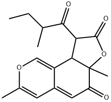 4-Acetyl-8-methyl-7-(3-methyl-2-oxopentyl)-1H-2-benzopyran-1,6(8aH)-dione