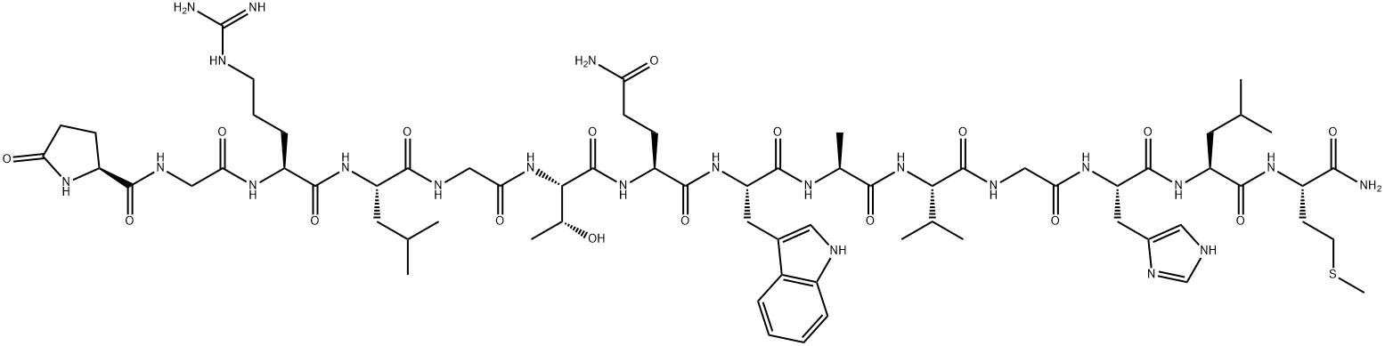 GLP-GLY-ARG-LEU-GLY-THR-GLN-TRP-ALA-VAL-GLY-HIS-LEU-MET-NH2: GLP-GRLGTQWAVGHLM-NH2