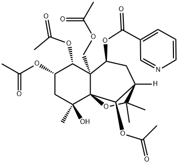 3-Pyridinecarboxylic acid [(3R,10R)-6β,7β,10-triacetoxy-5aβ-acetoxymethyl-3,4,5,5a,6,7,8,9-octahydro-9α-hydroxy-2,2,9-trimethyl-3β,9aβ-methano-2H-1-benzoxepin-5α-yl] ester
