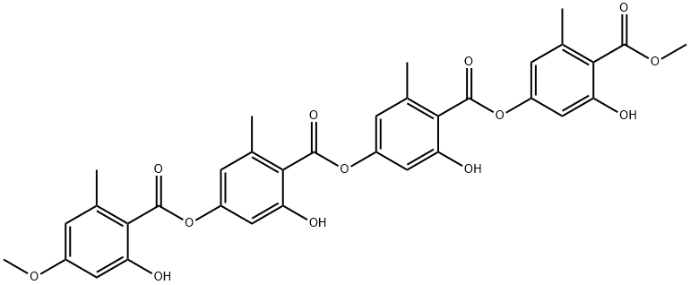 2-Hydroxy-4-[[2-hydroxy-4-[(2-hydroxy-4-methoxy-6-methylbenzoyl)oxy]-6-methylbenzoyl]oxy]-6-methylbenzoic acid 3-hydroxy-4-(methoxycarbonyl)-5-methylphenyl ester