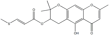 (-)-3-(Methylthio)propenoic acid 7,8-dihydro-5-hydroxy-2,8,8-trimethyl-4-oxo-4H,6H-benzo[1,2-b:5,4-b']dipyran-7-yl ester