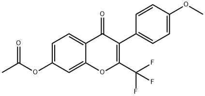 3-(4-methoxyphenyl)-4-oxo-2-(trifluoromethyl)-4H-chromen-7-yl acetate
