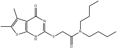 N,N-dibutyl-2-((5,6-dimethyl-4-oxo-3,4-dihydrothieno[2,3-d]pyrimidin-2-yl)thio)acetamide