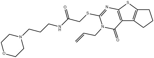 2-((3-allyl-4-oxo-3,5,6,7-tetrahydro-4H-cyclopenta[4,5]thieno[2,3-d]pyrimidin-2-yl)thio)-N-(3-morpholinopropyl)acetamide