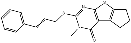 2-(cinnamylsulfanyl)-3-methyl-3,5,6,7-tetrahydro-4H-cyclopenta[4,5]thieno[2,3-d]pyrimidin-4-one