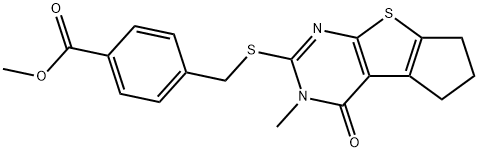 methyl 4-(((3-methyl-4-oxo-3,5,6,7-tetrahydro-4H-cyclopenta[4,5]thieno[2,3-d]pyrimidin-2-yl)thio)methyl)benzoate