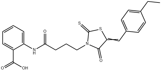 2-({4-[(5Z)-5-(4-ethylbenzylidene)-4-oxo-2-thioxo-1,3-thiazolidin-3-yl]butanoyl}amino)benzoic acid