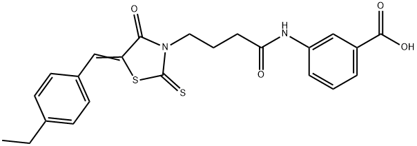 3-({4-[(5Z)-5-(4-ethylbenzylidene)-4-oxo-2-thioxo-1,3-thiazolidin-3-yl]butanoyl}amino)benzoic acid
