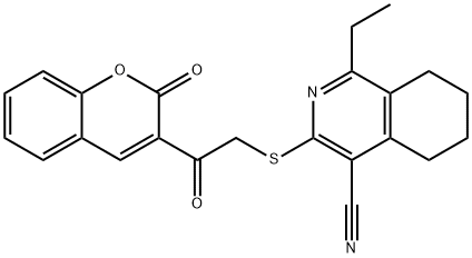 1-ethyl-3-{[2-oxo-2-(2-oxo-2H-chromen-3-yl)ethyl]sulfanyl}-5,6,7,8-tetrahydro-4-isoquinolinecarbonitrile