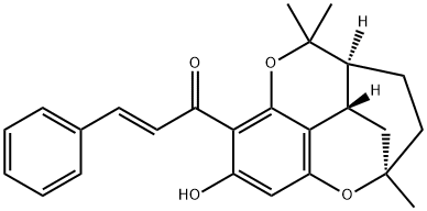 (E)-3-Phenyl-1-[(2R)-3,3aβ,4,5-tetrahydro-8-hydroxy-2,5,5-trimethyl-2α,4α-ethano-2H-pyrano[4,3,2-de]-1-benzopyran-7-yl]-2-propen-1-one