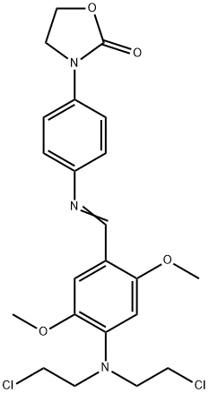 3-[4-[[4-[bis(2-chloroethyl)amino]-2,5-dimethoxy-phenyl]methylideneamino]phenyl]oxazolidin-2-one