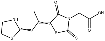 5-[1-methyl-2-(thiazolidin-2-yliden)ethyliden]-4-oxo-2-thioxothiazolidin-3-acetic acid