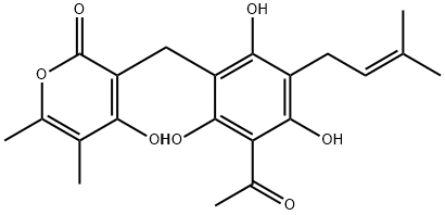 3-[4-Acetyl-2,3,6-trihydroxy-5-(3-methyl-2-butenyl)benzyl]-4-hydroxy-5,6-dimethyl-2H-pyran-2-one
