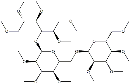 4-O-[6-O-(2-O,3-O,4-O,6-O-Tetramethyl-α-D-glucopyranosyl)-2-O,3-O,4-O-trimethyl-α-D-glucopyranosyl]-1-O,2-O,3-O,5-O,6-O-pentamethyl-D-glucitol