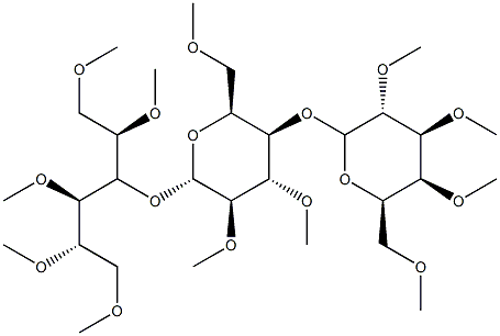 4-O-[4-O-(2-O,3-O,4-O,6-O-Tetramethyl-β-D-galactopyranosyl)-2-O,3-O,6-O-trimethyl-β-D-galactopyranosyl]-1-O,2-O,3-O,5-O,6-O-pentamethyl-D-glucitol
