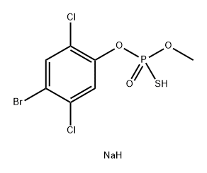 sodium (4-bromo-2,5-dichloro-phenoxy)-methoxy-oxido-sulfanylidene-phos phorane trihydrate