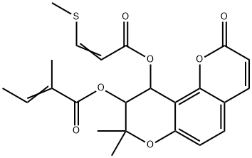 2-Methyl-2-butenoic acid [9,10-dihydro-8,8-dimethyl-10-[(3-methylthio-1-oxo-2-propenyl)oxy]-2-oxo-2H,8H-benzo[1,2-b:3,4-b']dipyran-9-yl] ester