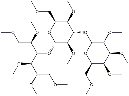 4-O-[3-O-(2-O,3-O,4-O,6-O-Tetramethyl-β-D-galactopyranosyl)-2-O,4-O,6-O-trimethyl-β-D-galactopyranosyl]-1-O,2-O,3-O,5-O,6-O-pentamethyl-D-glucitol