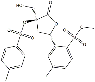 2-Hydroxymethyl-2-O:5-O-bis(p-tolylsulfonyl)-3-deoxy-D-erythro-pentonic acid γ-lactone