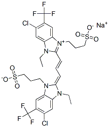 5-氯-2-[3-[5-氯-1-乙基-1,3-二氢-1-(3-磺酸丙基)-6-三氟甲基-2H-苯并咪唑-2-亚基]-1-亚丙烯基]-3-乙基-1-(3-磺酸丙基)-6-三氟甲基-1H-苯并咪唑内翁钠盐