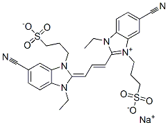 5-氰基-2-[3-[5-氰基-1-乙基-1,3-二氢-3-(3-磺丙基)-2H-苯并咪唑-2-亚基]-1-丙烯基]-1-乙基-3-(3-磺丙基)-1H-苯并咪唑翁内盐钠盐