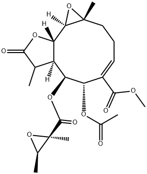 6-Acetyloxy-7-[(2,3-dimethyloxiran-2-yl)carbonyloxy]-1a,2,3,6,7,7a,8,9,10a,10b-decahydro-1a,8-dimethyl-9-oxooxireno[9,10]cyclodeca[1,2-b]furan-5-carboxylic acid methyl ester