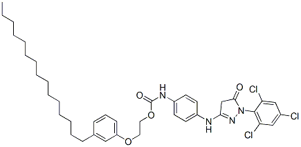 2-(3-PENTADECYLPHENOXY)ETHYL [4-[[4,5-DIHYDRO-5-OXO-1-(2,4,6-TRICHLOROPHENYL)-1H-PYRAZOL-3-YL]AMINO]