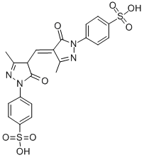 p-[4-[[1,5-dihydro-3-methyl-5-oxo-1-(4-sulphophenyl)-4H-pyrazol-4-ylidene]methyl]-4,5-dihydro-3-methyl-5-oxo-1H-pyrazol-1-yl]benzenesulphonic acid