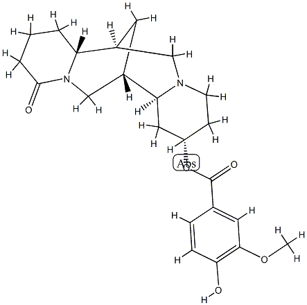 4-Hydroxy-3-methoxybenzoic acid [(2S,7aα,14aβ)-dodecahydro-11-oxo-7α,14α-methano-2H,6H-dipyrido[1,2-a:1',2'-e][1,5]diazocin-2β-yl] ester
