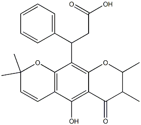 7,8-Dihydro-5-hydroxy-2,2,7,8-tetramethyl-6-oxo-β-phenyl-2H,6H-benzo[1,2-b:5,4-b']dipyran-10-propionic acid