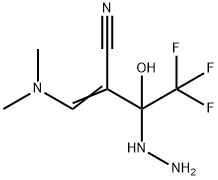 (E)-3-(dimethylamino)-2-(2,2,2-trifluoro-1-hydrazino-1-hydroxyethyl)-2-propenenitrile