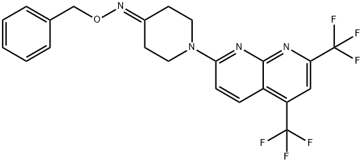 4-Piperidinone,1-[5,7-bis(trifluoromethyl)-1,8-naphthyridin-2-yl]-,O-(phenylmethyl)oxime(9CI)