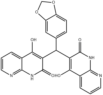1,8-Naphthyridin-2(1H)-one,3,3-(1,3-benzodioxol-5-ylmethylene)bis[4-hydroxy-(9CI)