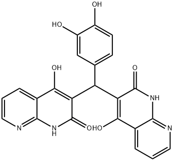 1,8-Naphthyridin-2(1H)-one,3,3-[(3,4-dihydroxyphenyl)methylene]bis[4-hydroxy-(9CI)