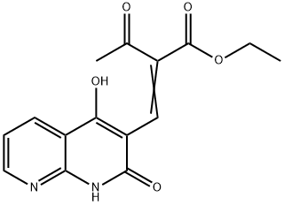 Butanoic acid, 2-[(1,2-dihydro-4-hydroxy-2-oxo-1,8-naphthyridin-3-yl)methylene]-3-oxo-, ethyl ester (9CI)