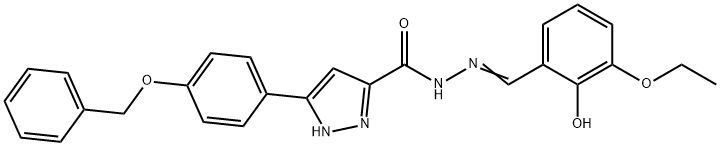 3-[4-(benzyloxy)phenyl]-N'-[(E)-(3-ethoxy-2-hydroxyphenyl)methylidene]-1H-pyrazole-5-carbohydrazide