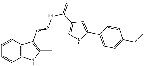 (E)-3-(4-ethylphenyl)-N-((2-methyl-1H-indol-3-yl)methylene)-1H-pyrazole-5-carbohydrazide