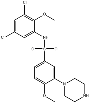 N-(3,5-二氯-2-甲氧基苯基)-4-甲氧基-3-(1-哌嗪基)苯磺酰胺 盐酸盐