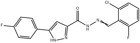 (Z)-N-(2-chloro-6-fluorobenzylidene)-3-(4-fluorophenyl)-1H-pyrazole-5-carbohydrazide