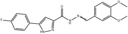 (E)-N-(3,4-dimethoxybenzylidene)-3-(4-fluorophenyl)-1H-pyrazole-5-carbohydrazide