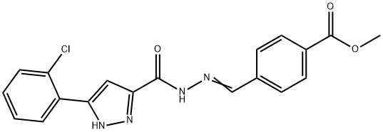 methyl (E)-4-((2-(3-(2-chlorophenyl)-1H-pyrazole-5-carbonyl)hydrazono)methyl)benzoate