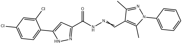 3-(2,4-dichlorophenyl)-N'-[(E)-(3,5-dimethyl-1-phenyl-1H-pyrazol-4-yl)methylidene]-1H-pyrazole-5-carbohydrazide