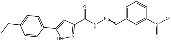 (E)-3-(4-ethylphenyl)-N-(3-nitrobenzylidene)-1H-pyrazole-5-carbohydrazide