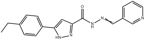 (E)-3-(4-ethylphenyl)-N-(pyridin-3-ylmethylene)-1H-pyrazole-5-carbohydrazide