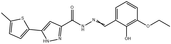 N'-[(E)-(3-ethoxy-2-hydroxyphenyl)methylidene]-3-(5-methylthiophen-2-yl)-1H-pyrazole-5-carbohydrazide