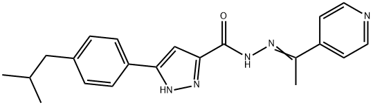3-[4-(2-methylpropyl)phenyl]-N'-[(1E)-1-(pyridin-4-yl)ethylidene]-1H-pyrazole-5-carbohydrazide